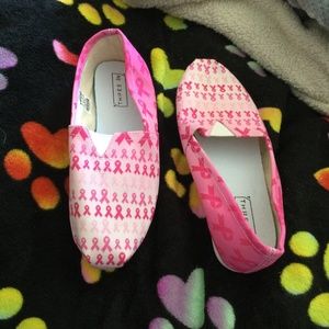 Pink Ribbon Slipons 8-1/2